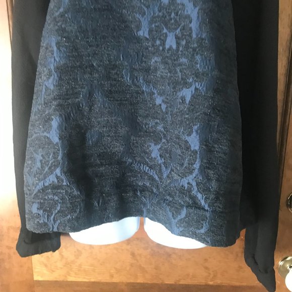 LOFT Navy Blue and Black w/Sparkle Top and Skirt Set XXL - Picture 4 of 11